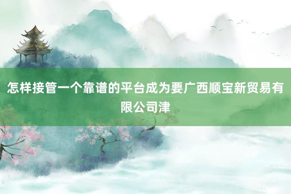怎样接管一个靠谱的平台成为要广西顺宝新贸易有限公司津