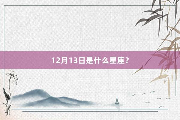 12月13日是什么星座?