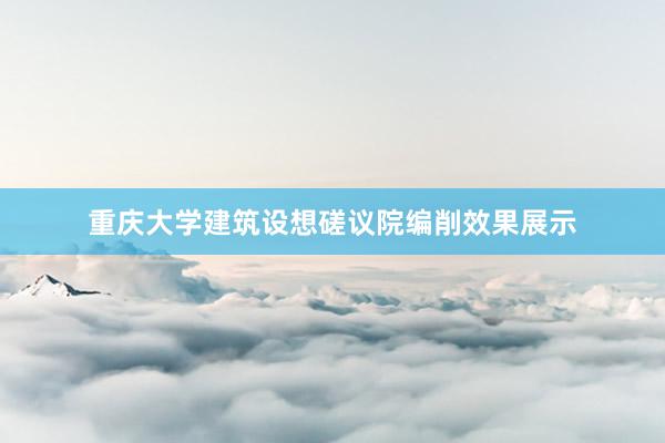 重庆大学建筑设想磋议院编削效果展示